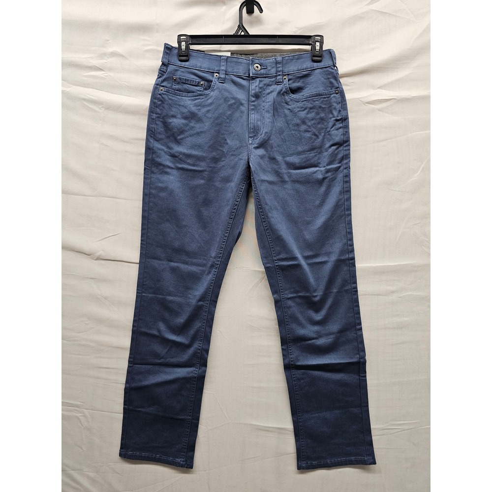 Member's Mark Womens Mason Straight Pants Blue Cotton Blend Casual Size 32x30